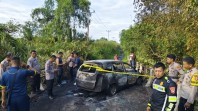 Kapolres Inhil Perintahkan  Selidiki Mobil Terbakar di Jembatan Parit 23