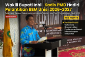 Wakili Bupati Inhil, Kadis PMD Yuliargo Hadiri Pelantikan Kabinet BEM Unisi Periode 2026-2027