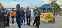 Satlantas Polres Inhil Tinjau Lokasi Abrasi Sungai Indragiri di Parit 7 Tembilahan Barat