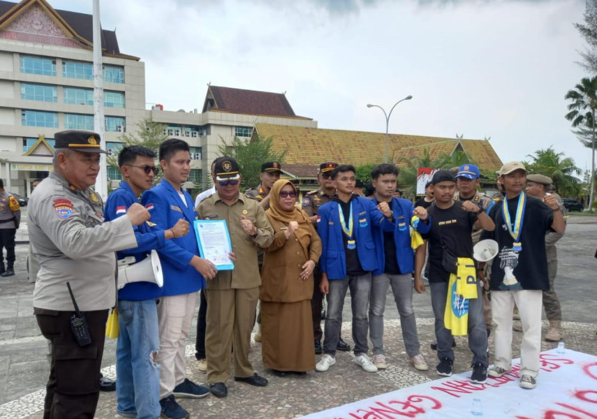PMII Inhil Gelar Aksi Unjuk Rasa Tuntut Penanganan Narkoba