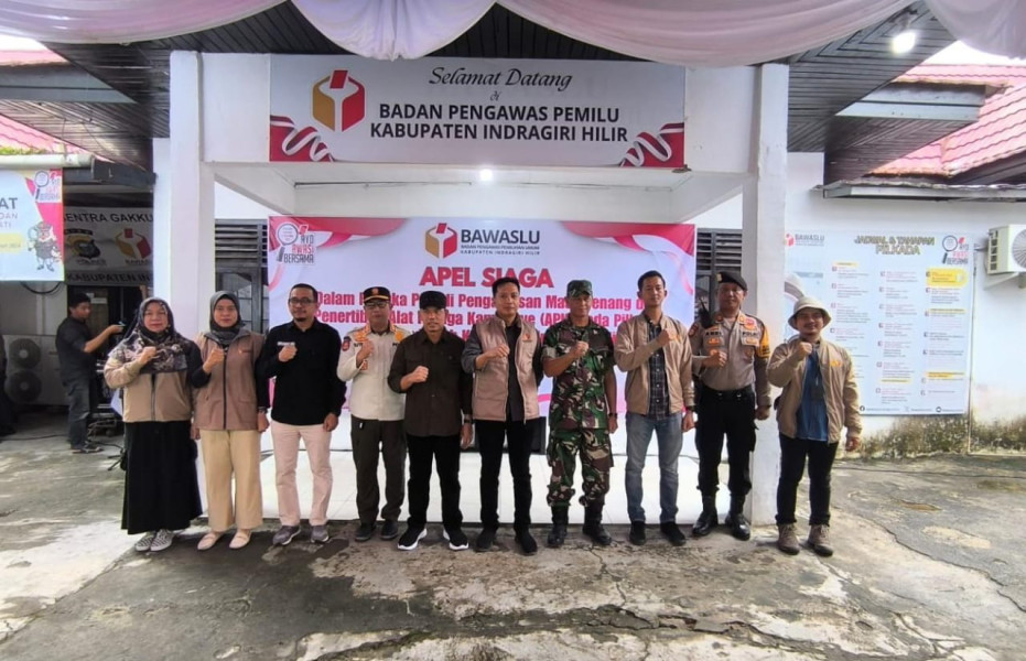 Pj Bupati Inhil Hadiri Apel Siaga Jelang Pencoblosan Calon Bupati dan Wakil Bupati