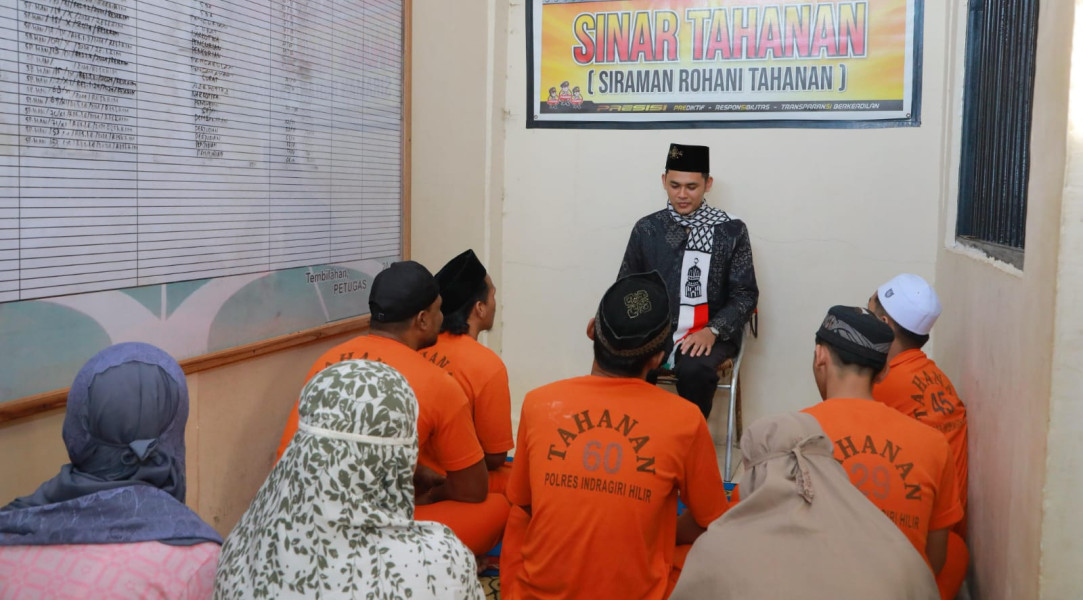 Polres Inhil Giat Siraman Rohani bagi Tahanan Selama Ramadhan