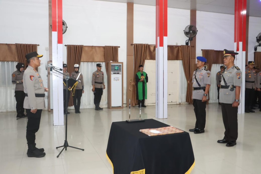 Kapolres Inhil Lantik Kasat Polairud dan Kapolsek Kuindra