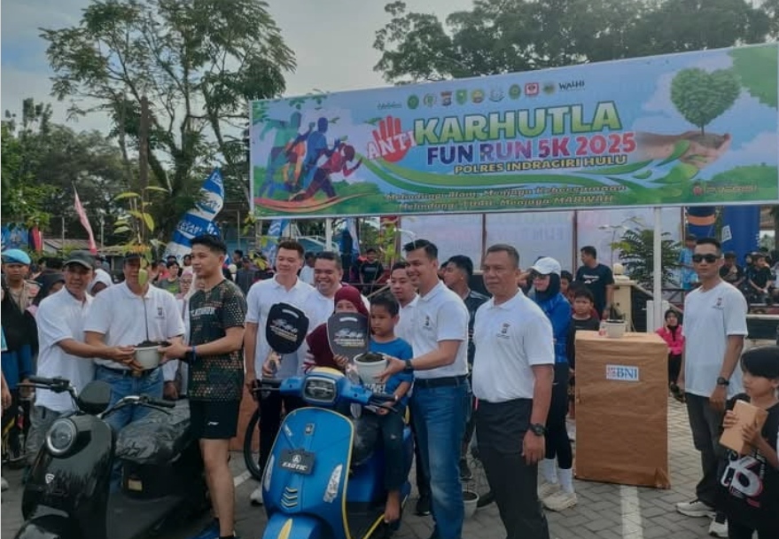 Diikuti Ribuan Peserta, Polres Inhu Sukses Gelar Karhutla Fun Run