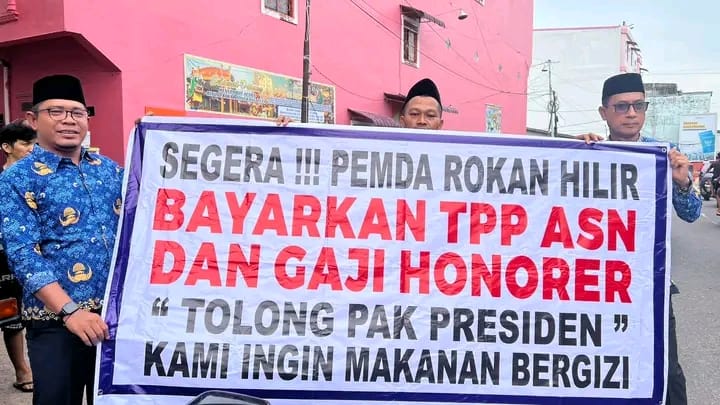 Ratusan ASN Rohil Gaungkan Protes Tuntut Hak Pembayaran TPP
