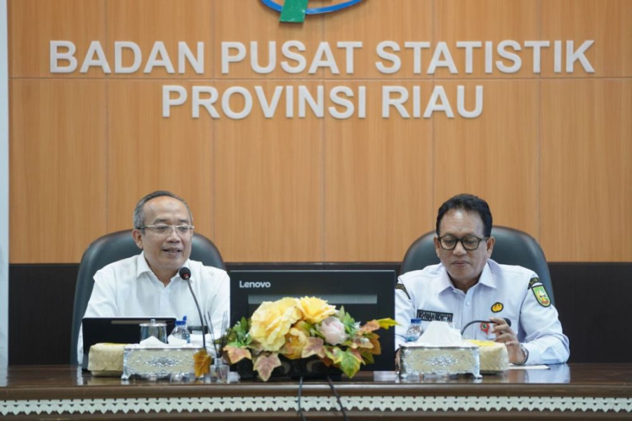 BPS Bersama Diskominfotik Rilis Data Inflasi, NTP dan Produksi Padi Riau