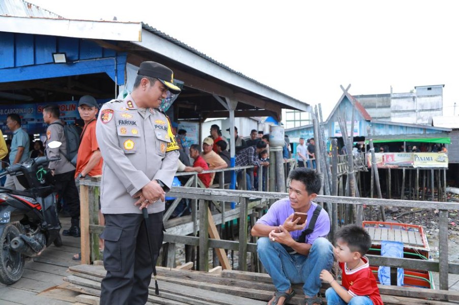 Kapolres Inhil Pantau Arus Balik Mudik Lebaran di Guntung