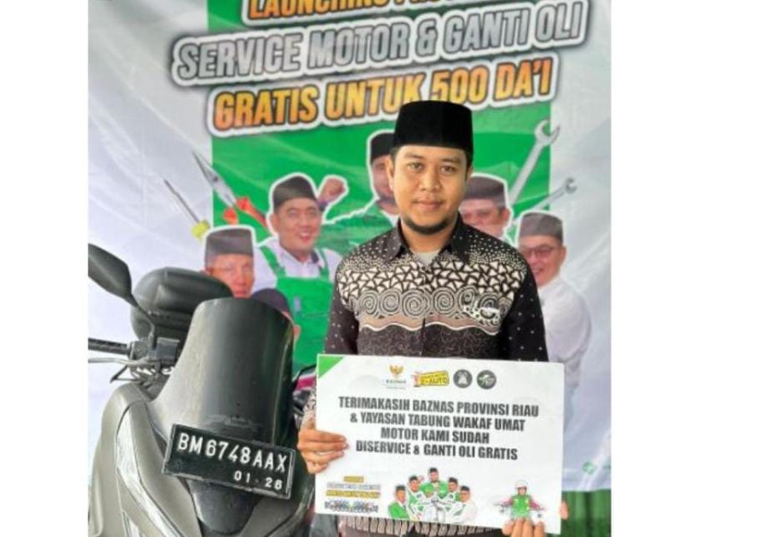 Baznas Riau Berikan Servis Motor Gratis untuk 500 Da'i