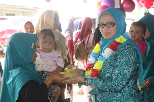 Pj Ketua TP PKK Inhil Tinjau Posyandu di Kec. Batang Tuaka
