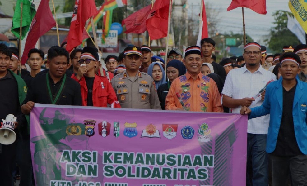 Bupati Inhil Sambut Ratusan Mahasiswa Gelar Aksi Solidaritas dan Kemanusiaan