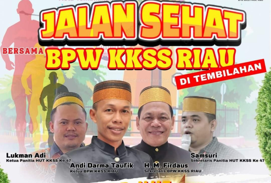 Rayakan HUT ke-47, KKSS Riau Gelar Jalan Sehat Berhadiah di Tembilahan