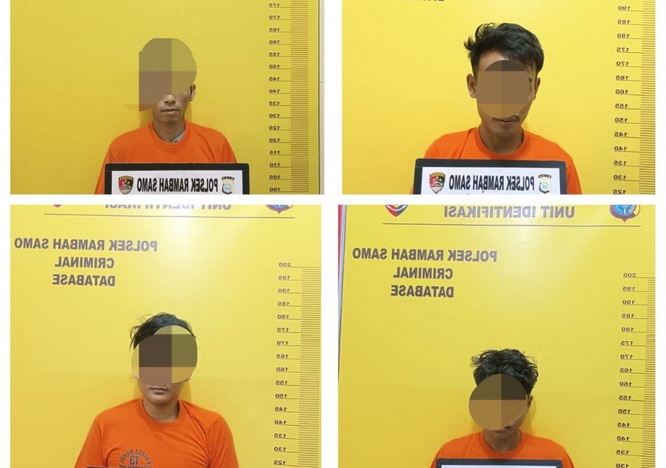 Polres Rohul Tangkap 4 Pelaku Pencurian Onderdil Truk dan Penadah