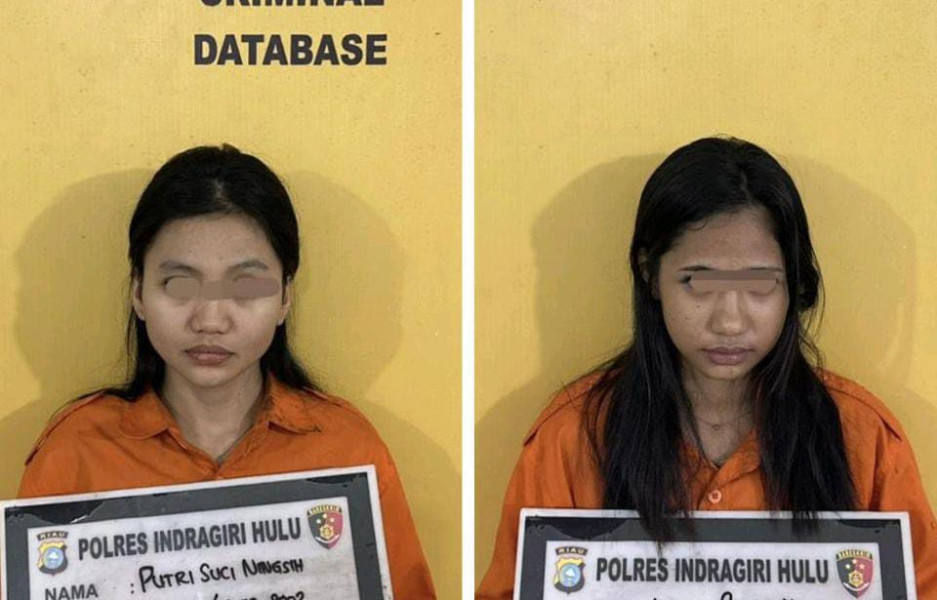 Karena Sabu, 2 Wanita Muda Diringkus Satresnarkoba Polres Inhu