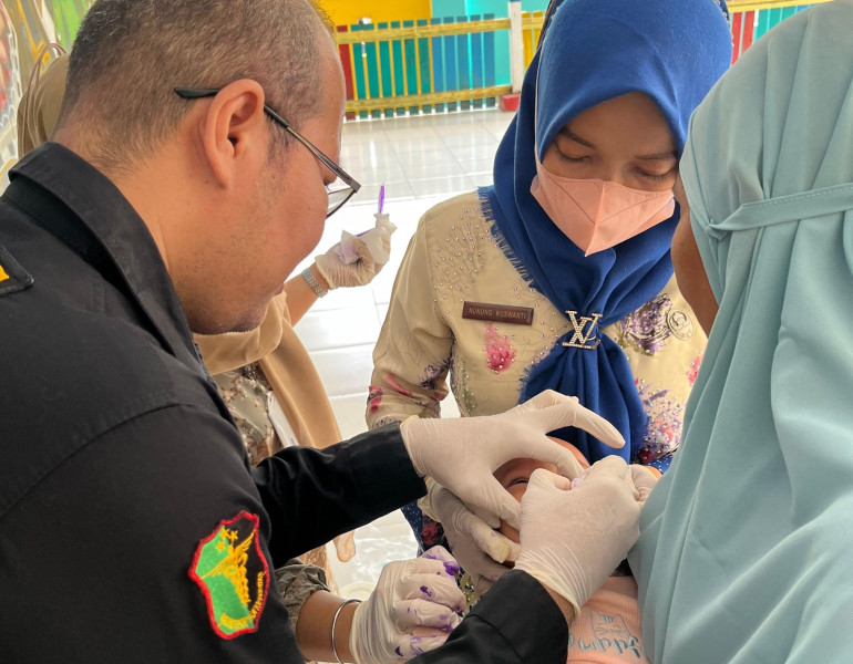 Sukseskan PIN Polio, Polres Inhu Berikan Imunisasi Pada 43 Anak TK Bhayangkari