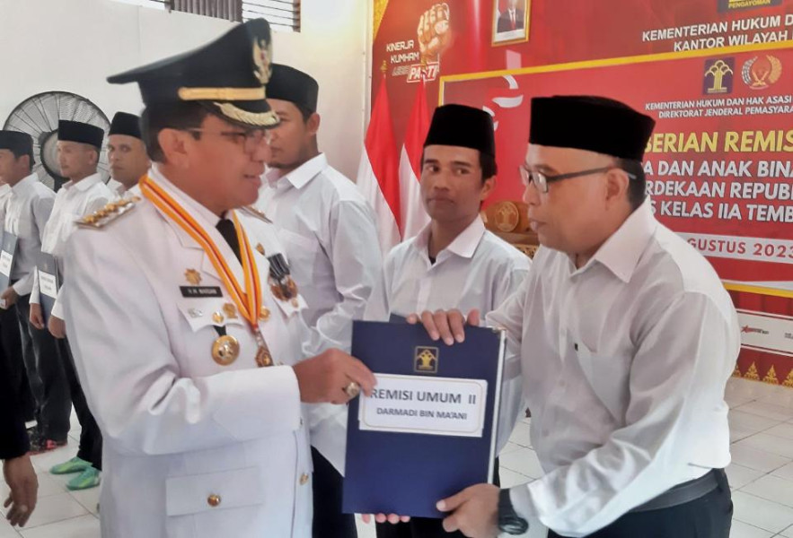 Hari Kemerdekaan RI, 2 Orang Napi Rutan Kelas II Tembilahan Hirup Udara Segar