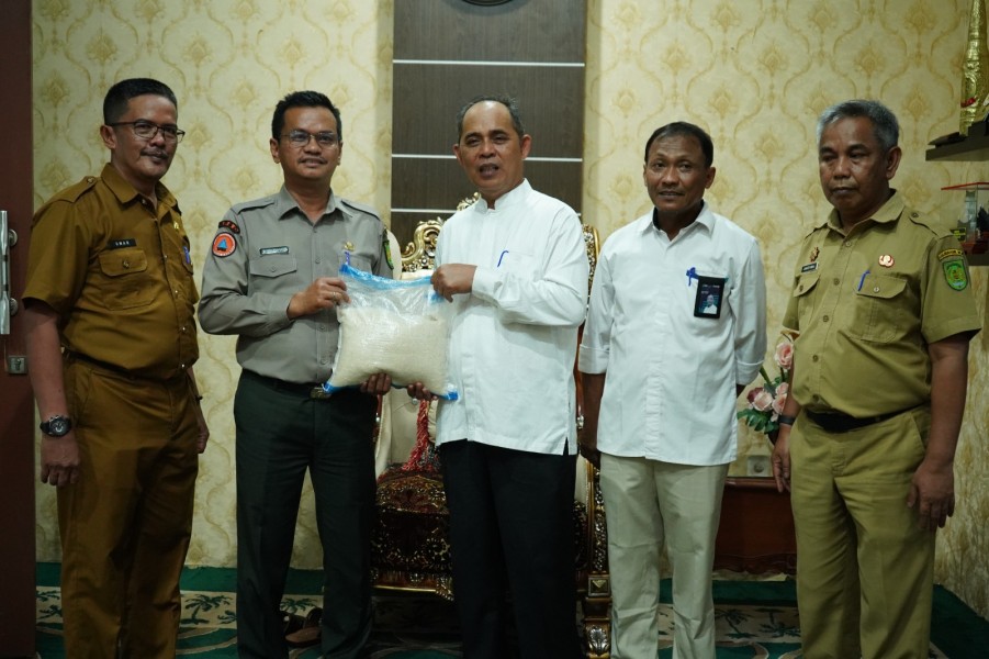 Bulog Serahkan Bantuan Beras ke Bupati Inhil