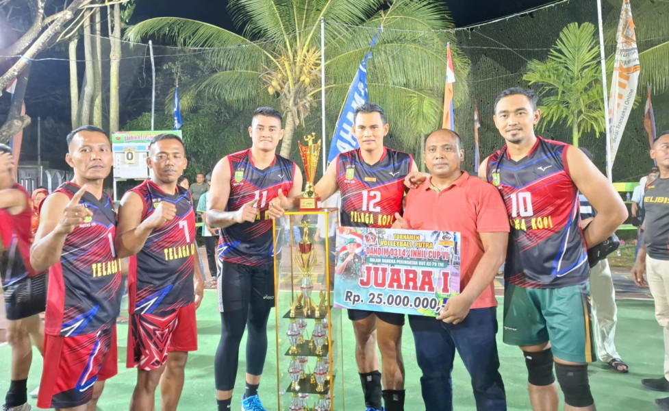 Laga Final Volleyball Putra Dandim Cup ke-6 dalam Rangka Meriahkan Peringatan HUT TNI ke-79
