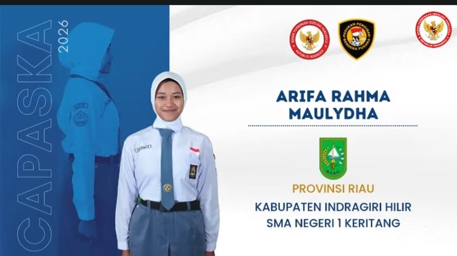 Arifa Rahma Maulydha Lolos Paskibraka Nasional, Bupati Herman Bangga Putri Keritang Harumkan Nama Inhil