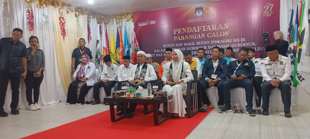 Rosman Malomo Ikut Antar Haji Herman-Yuliantini Daftar ke KPU Calon Bupati Inhil