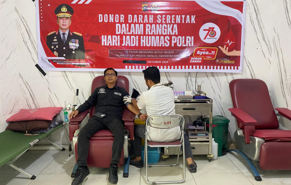 Polres Inhil dan PMI Gelar Donor Darah