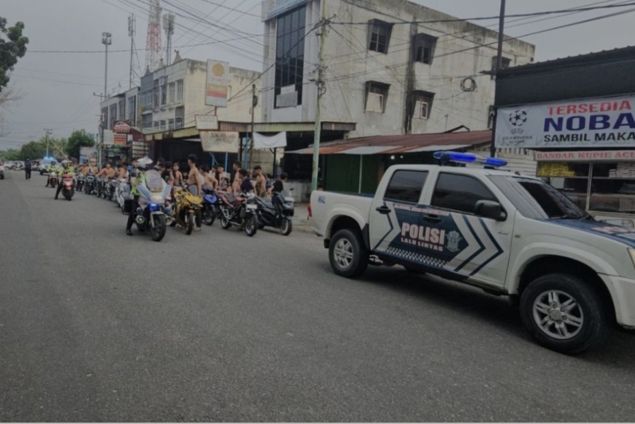 Razia Balap Liar, Satlantas Polresta Pekanbaru Amankan 28 Sepeda Motor