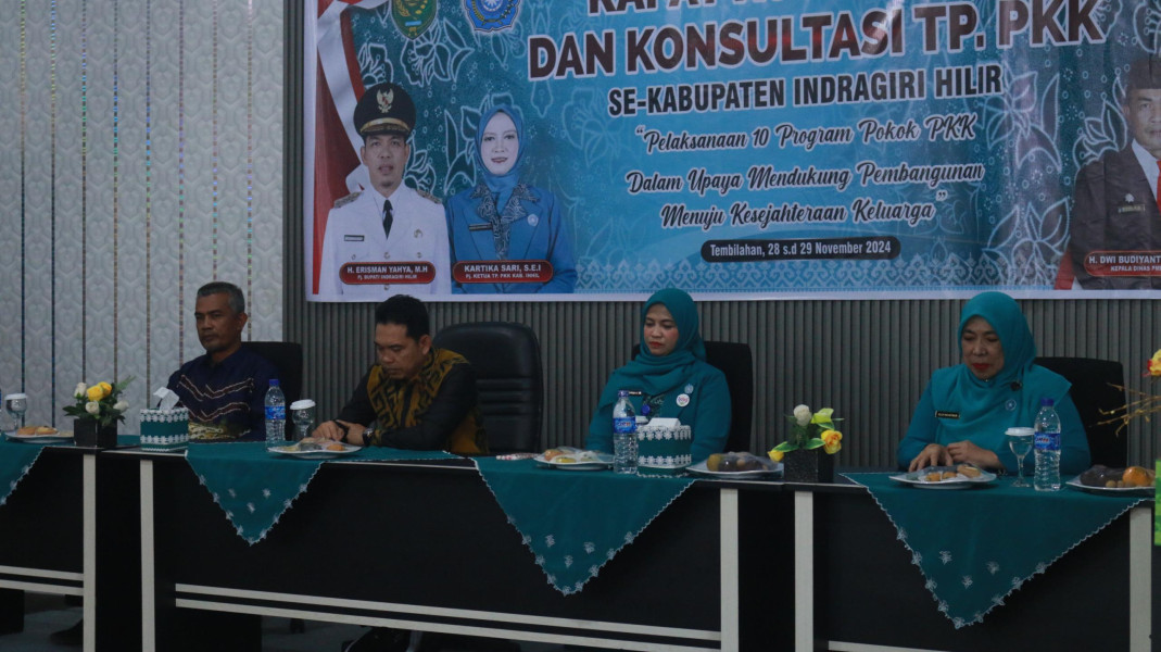 PJ BUPATI ERISMAN YAHYA BUKA SECARA RESMI RAPAT KOORDINASI DAN KONSULTASI TP PKK SE KABUPATEN INDRAGIRI HILIR