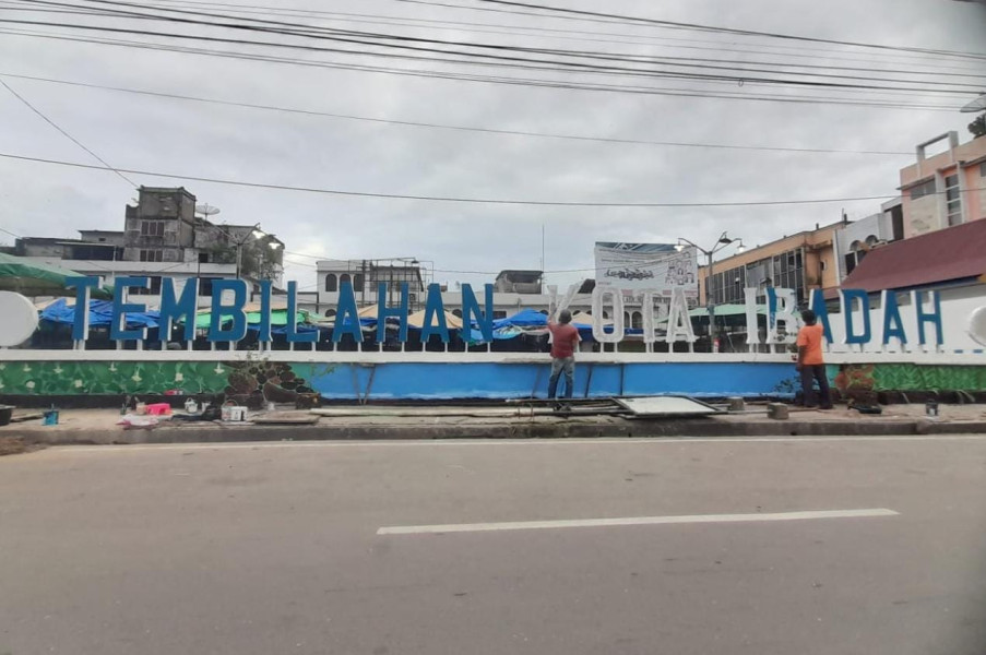 Jadi Ikon Baru Inhil, Tugu Tembilahan Kota Ibadah  Segera Rampung