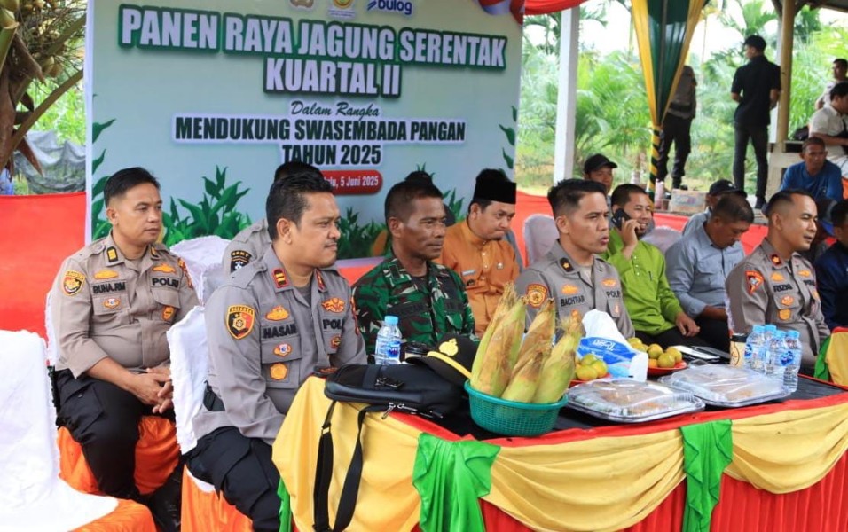 Panen Raya Jagung Serentak, Polres Inhil Tunjukkan Komitmen Swasembada Pangan