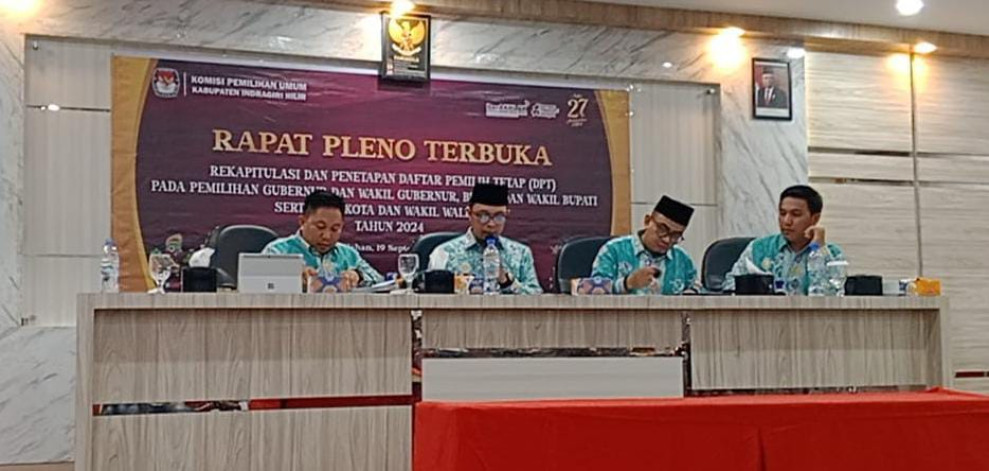 Gelar Rapat Pleno Terbuka, KPU Inhil Tetapkan 514.106 Daftar Pemilih Tetap Tersebar di 1.558 TPS