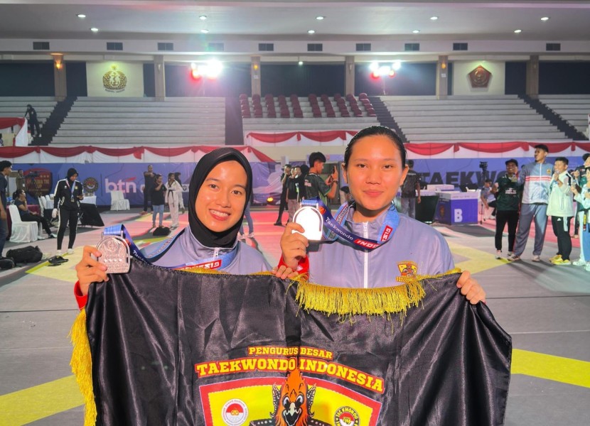 Dua Polwan Polda Riau Meraih Medali di Kejuaraan Taekwondo Internasional