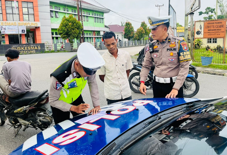 51 Pengendara Sepeda Motor Terjaring Razia Satlantas Polres Inhu