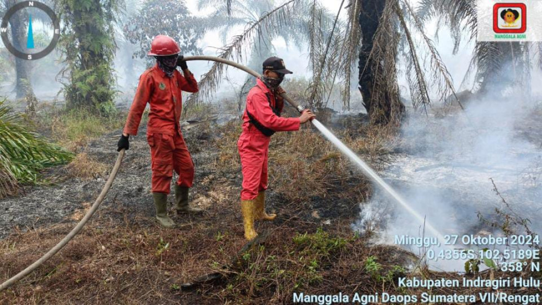 Tim Gabungan Satgas Darat dan Udara Padamkan Karhutla Dibeberapa Titik di Riau