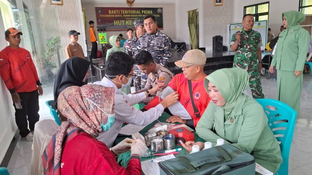 Sambut HUT ke-80 TNI, Kodim 0314/Inhil Gelar Bakti Teritorial Layanan Kesehatan Gratis