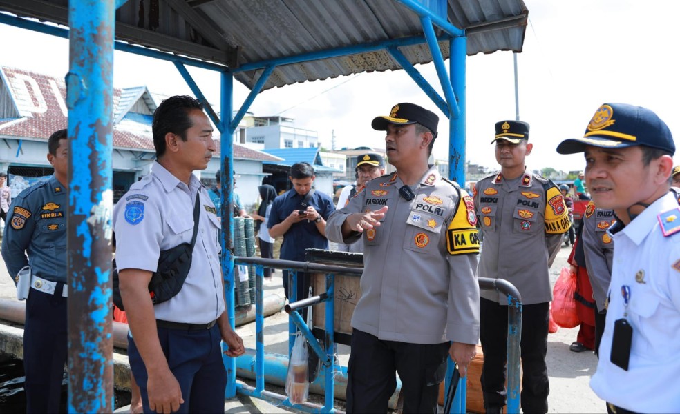 Kapolres Inhil Pantau Pos Pengamanan dan Armada Angkutan Perairan