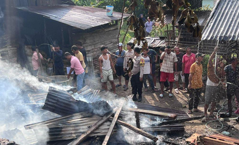 Kebakaran di Tambang, Rumah Rata dengan Tanah