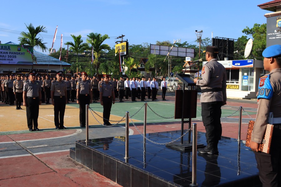 31 Personel Polres Inhil Naik Pangkat, Kapolres: Ini Penghargaan Atas Dedikasi dan Loyalitas