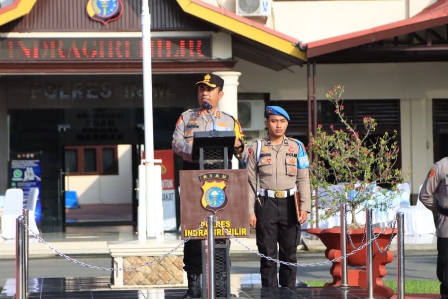 Polres Inhil Gelar Upacara Laporan Kenaikan Pangkat Periode 1 Januari 2026