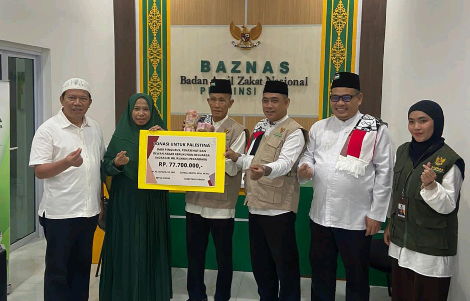 KKIH Pekanbaru Salurkan Donasi Rp77,7 Juta untuk Palestina