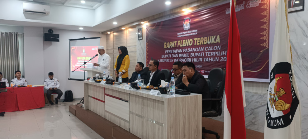 Rapat Pleno Terbuka Penetapan Paslon Bupati dan Wakil Bupati Terpilih Kabupaten Inhil
