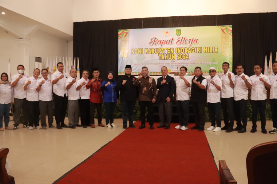 Pj Bupati Inhil Resmi Membuka Rapat Kerja KONI Kabupaten Inhil Tahun 2024