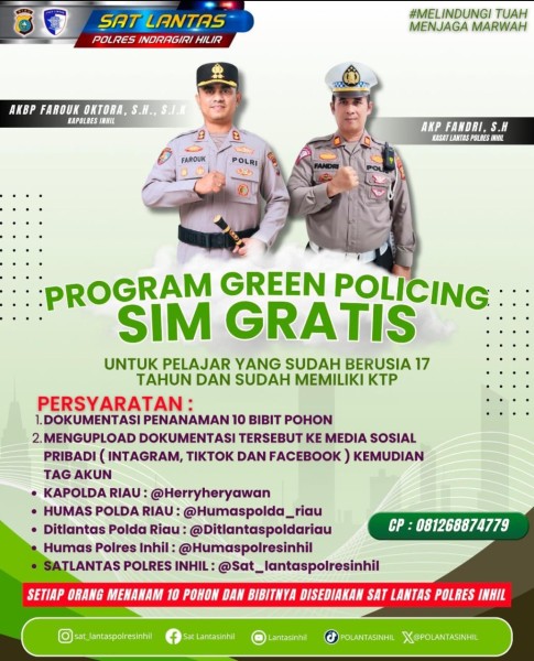 Kabar Gembira, Polres Inhil Gratiskan SIM untuk Pelajar Usia 17 Tahun