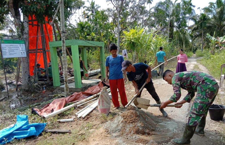 TMMD ke-123 Kodim 0314/Inhil Progres Pembangunan Sumur Bor Terus Dikebut