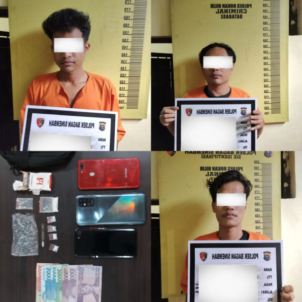 Polsek Bagan Sinembah Sergap 3 Pria Terlibat Narkoba